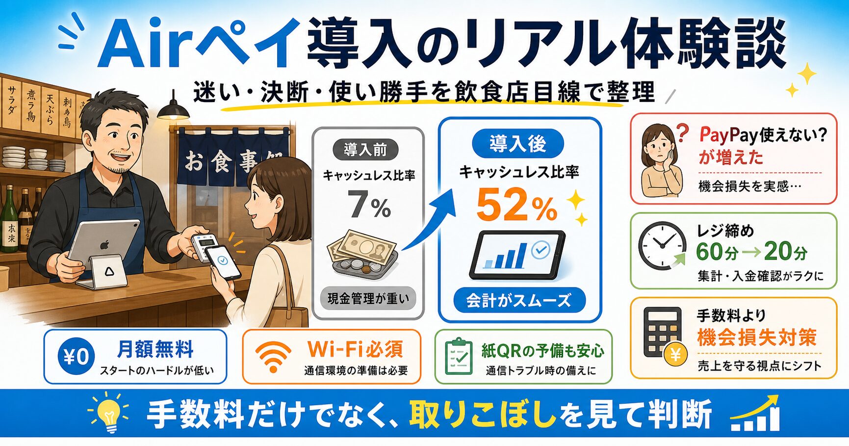 飲食店でAirペイを導入した実体験とキャッシュレス比率の変化
